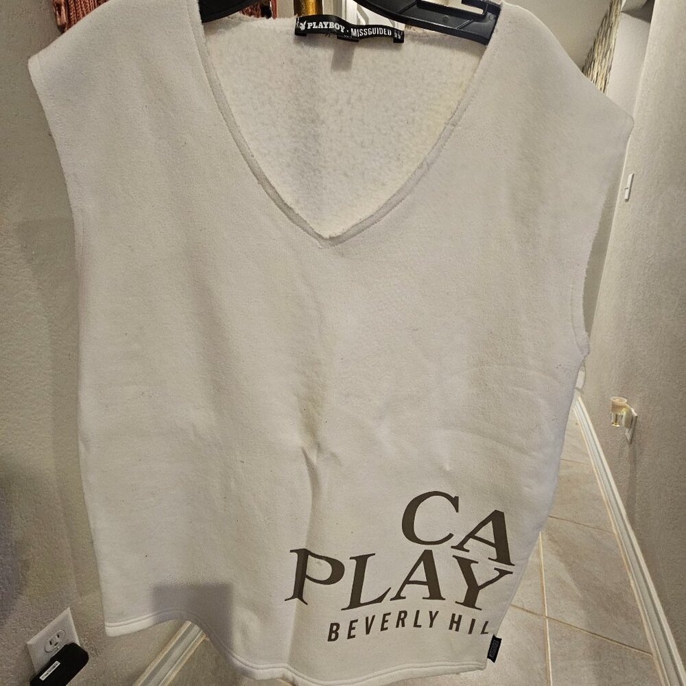 Playboy x Misguided White Tank